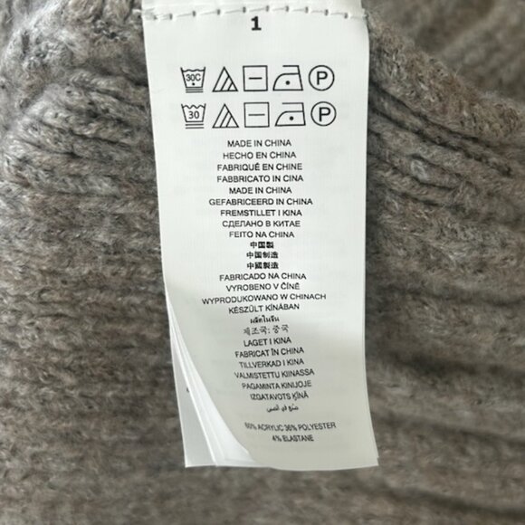 NWT Michael Kors Cable Knit Sweater Turtleneck Jumper Taupe Heather - Picture 11 of 14